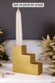 Fonnava Şamdan Mumluk Dekoratif Mumluk Tealight Mumluk Altın Eskitme Renk Model 18 thumbnail 3
