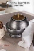 Fonnava Şamdan Mumluk Dekoratif Mumluk Tealight Mumluk Gümüş Eskitme Renk Model 25 - 2