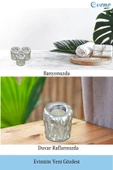 Evene Gümüş Mumluk Şamdan Tealight Mum Uyumlu Orta Erimiş Mum Model - 4
