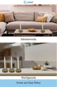 Evene Dekoratif Mumluk Tealight Mumluk Şamdan Mumluk 3 Lü Şamdan Model 34 - 4