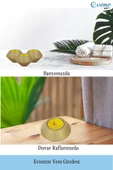 Evene Altın Mumluk Şamdan Tealight Mum Uyumlu Elmas Çizgili Model - 4