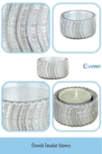 Evene Gümüş Mumluk Şamdan Tealight Mum Uyumlu Tekerlek Model - 7