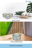 Evene Gümüş Mumluk Şamdan Tealight Mum Uyumlu Tekerlek Model - 4