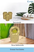 Evene Altın Mumluk Şamdan Tealight Mum Uyumlu Büyük Erimiş Mum Model thumbnail 4