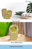 Evene Dekoratif Mumluk Tealight Mumluk Şamdan Mumluk 3 Lü Şamdan Model 43 - 5