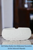 Evene Küllük Beyaz Kül Tablası Dekoratif Küllük 4 Adet Model 4 thumbnail 3