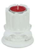 Evene Beyaz Mumluk Şamdan Tealight Mum Uyumlu Tarihi Sütun Model - 1