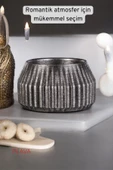 Fonnava Şamdan Mumluk Dekoratif Mumluk Tealight Mumluk Gümüş Eskitme Renk Model 38 - 4