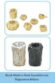 Evene Dekoratif Mumluk Tealight Mumluk Şamdan Mumluk 3 Lü Şamdan Model 43 - 6