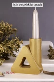 Fonnava Şamdan Mumluk Dekoratif Mumluk Tealight Mumluk Altın Eskitme Renk Model 6 thumbnail 3