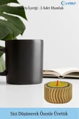 Evene Dekoratif Mumluk Tealight Mumluk Şamdan Mumluk 3 Lü Şamdan Model 26 - 3