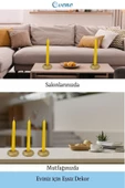 Evene Dekoratif Mumluk Tealight Mumluk Şamdan Mumluk 3 Lü Şamdan Model 33 - 4