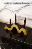 Fonnava Şamdan Mumluk Dekoratif Mumluk Tealight Mumluk Altın Eskitme Renk Model 13 thumbnail 4
