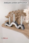 Fonnava Şamdan Mumluk Dekoratif Mumluk Tealight Mumluk Gümüş Eskitme Renk Model 13 - 5