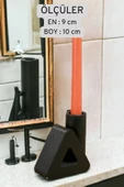 Fonnava Şamdan Mumluk Dekoratif Mumluk Tealight Mumluk Model 8 Siyah Renk thumbnail 4