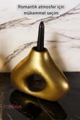 Fonnava Şamdan Mumluk Dekoratif Mumluk Tealight Mumluk Altın Eskitme Renk Model 46 - 3