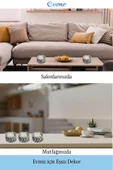 Evene Dekoratif Mumluk Tealight Mumluk Şamdan Mumluk 3 Lü Şamdan Model 26 - 4
