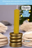 Evene Altın Eskitme Mumluk Şamdan Tealight Ve Ince Mum Uyumlu Spiral Model thumbnail 2