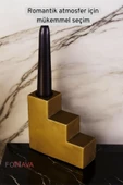 Fonnava Şamdan Mumluk Dekoratif Mumluk Tealight Mumluk Altın Eskitme Renk Model 18 thumbnail 4