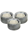 Evene Dekoratif Mumluk Tealight Mumluk Şamdan Mumluk 3 Lü Şamdan Model 26 - 1