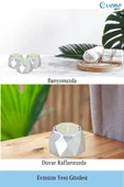 Evene Dekoratif Mumluk Tealight Mumluk Şamdan Mumluk 3 Lü Şamdan Model 35 - 5