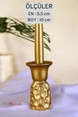 Fonnava Şamdan Mumluk Dekoratif Mumluk Tealight Mumluk Altın Renk Model 44 thumbnail 4