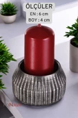 Fonnava Şamdan Mumluk Dekoratif Mumluk Tealight Mumluk Gümüş Eskitme Renk Model 38 - 5