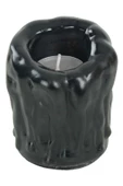 Evene Siyah Mumluk Şamdan Tealight Mum Uyumlu Orta Erimiş Mum Model - 1