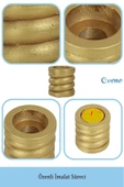 Evene Dekoratif Mumluk Tealight Mumluk Şamdan Mumluk 3 Lü Şamdan Model 27 - 7