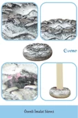 Evene Dekoratif Mumluk Tealight Mumluk Şamdan Mumluk 3 Lü Şamdan Model 33 - 7