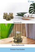 Evene Dekoratif Mumluk Tealight Mumluk Şamdan Mumluk 3 Lü Şamdan Model 39 thumbnail 5