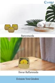Evene Altın Mumluk Şamdan Tealight Mum Uyumlu Mini Çizgili Çiçekli Model - 4