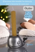 Evene Gümüş Eskitme Renk Mumluk Şamdan Ince Mum Uyumlu Model 6 - 2
