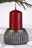 Fonnava Şamdan Mumluk Dekoratif Mumluk Tealight Mumluk Gümüş Eskitme Renk Model 38 - 1