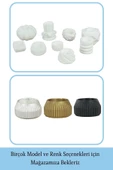 Evene Beyaz Mumluk Şamdan Tealight Mum Uyumlu Çizgili Model - 6