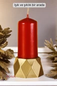 Fonnava Şamdan Mumluk Dekoratif Mumluk Tealight Mumluk Altın Eskitme Renk Model 35 - 3