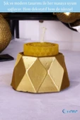 Evene Altın Mumluk Şamdan Tealight Mum Uyumlu Poly Küçük 1 Model - 3