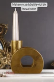 Fonnava Şamdan Mumluk Dekoratif Mumluk Tealight Mumluk Altın Eskitme Renk Model 9 thumbnail 2