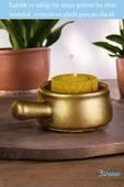 Evene Mumluk Şamdan Ince Mum Uyumlu Altın Eskitme Renk Model 24 - 4
