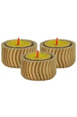 Evene Dekoratif Mumluk Tealight Mumluk Şamdan Mumluk 3 Lü Şamdan Model 26 - 1