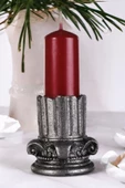 Fonnava Şamdan Mumluk Dekoratif Mumluk Tealight Mumluk Gümüş Eskitme Renk Model 39 - 1
