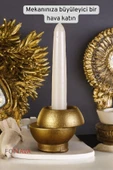 Fonnava Şamdan Mumluk Dekoratif Mumluk Tealight Mumluk Altın Eskitme Renk Model 25 thumbnail 2