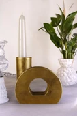 Fonnava Şamdan Mumluk Dekoratif Mumluk Tealight Mumluk Altın Eskitme Renk Model 9 thumbnail 1