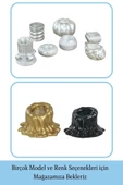 Evene Dekoratif Mumluk Tealight Mumluk Şamdan Mumluk 3 Lü Şamdan Model 32 - 6