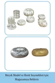 Evene Gümüş Mumluk Şamdan Ince Mum Uyumlu Donut Model - 6