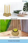 Evene Dekoratif Mumluk Tealight Mumluk Şamdan Mumluk 3 Lü Şamdan Model 40 - 5