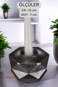 Fonnava Şamdan Mumluk Dekoratif Mumluk Tealight Mumluk Gümüş Eskitme Renk Model 45 thumbnail 4