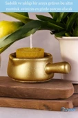 Evene Altın Mumluk Şamdan Tealight Mum Uyumlu Mini Tava Model - 4