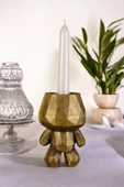 Fonnava Şamdan Mumluk Dekoratif Mumluk Tealight Mumluk Altın Eskitme Renk Model 5 - 1