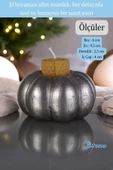 Evene Gümüş Eskitme Mumluk Şamdan Tealight Ve Ince Mum Uyumlu Kabak Model - 2